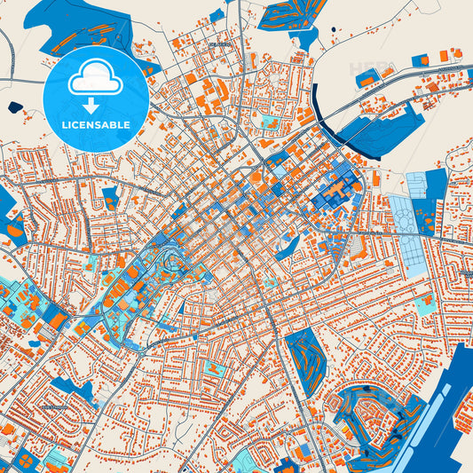 Colorful Bowling Green Street Map with Labels and Buildings