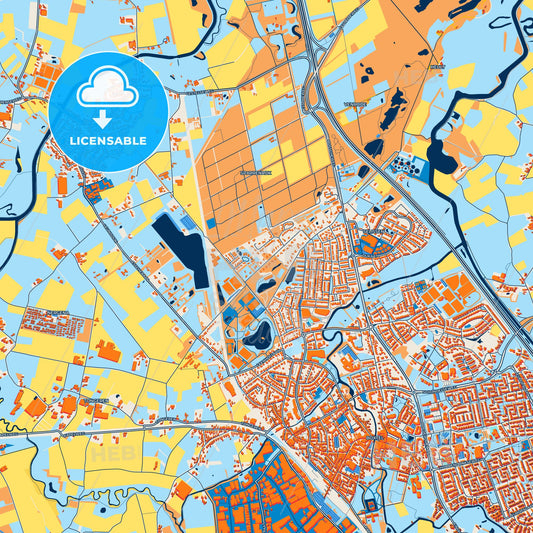 Colorful Boxtel Street Map with Labels and Buildings