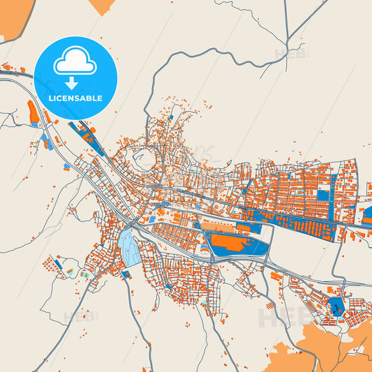 Colorful Bozüyük Street Map with Labels and Buildings