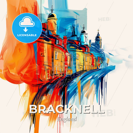 Vibrant Bracknell, England - A Painting Of A City - Square format print template
