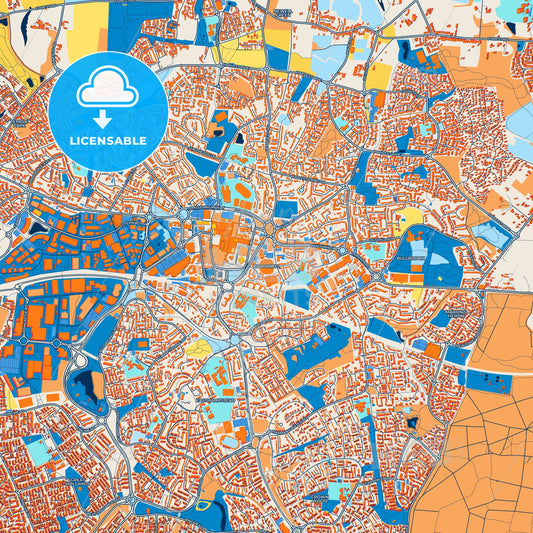 Colorful Bracknell Street Map with Labels and Buildings