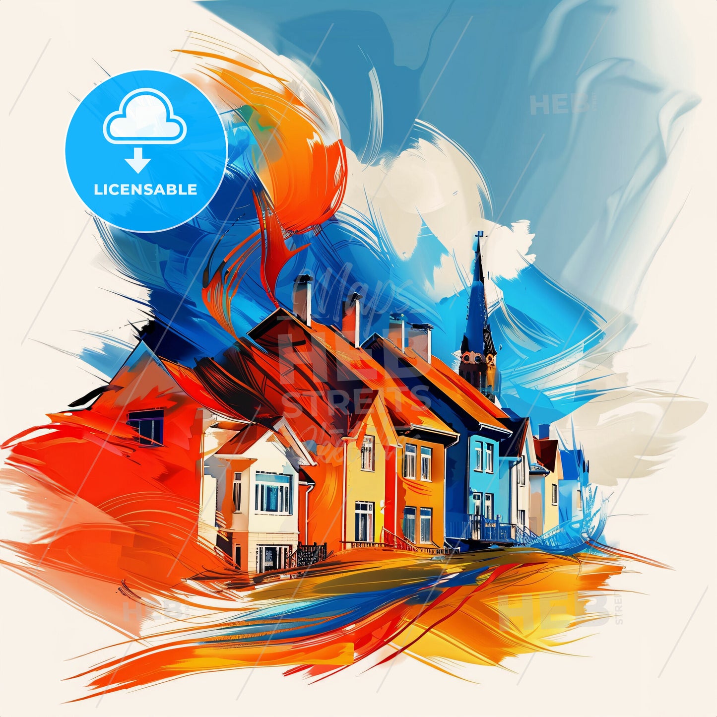 Vibrant Brampton, Canada - A Group Of Houses With A Tower