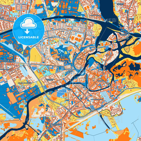Colorful Brandenburg an der Havel Street Map with Labels and Buildings