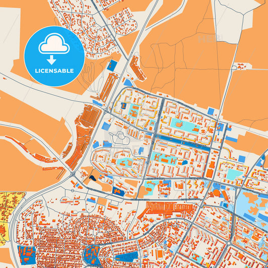 Colorful Bratsk Street Map with Labels and Buildings