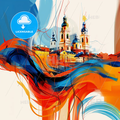 Vibrant Braunschweig, Germany - A Colorful Painting Of A Building