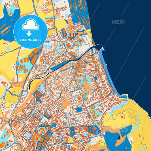 Colorful Bray Street Map with Labels and Buildings