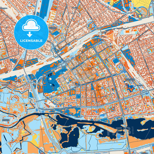 Colorful Brest Street Map with Labels and Buildings
