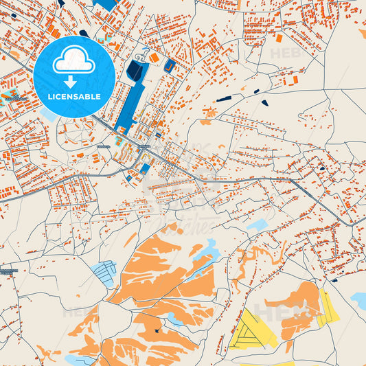 Colorful Brianka Street Map with Labels and Buildings