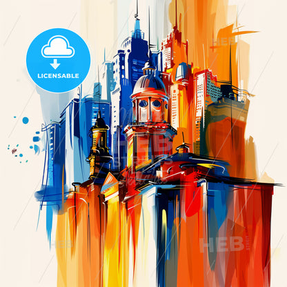 Vibrant Bridgeport, Connecticut - A Painting Of A City