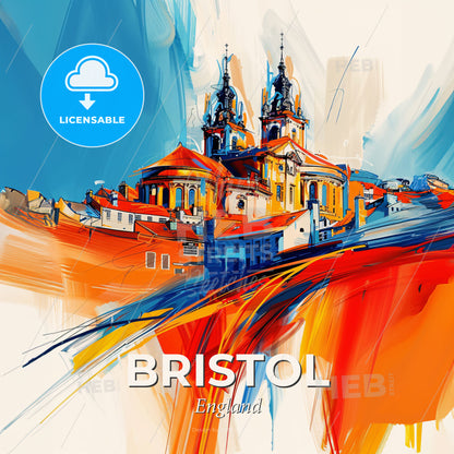 Vibrant Bristol, England - A Painting Of A Building - Square format print template