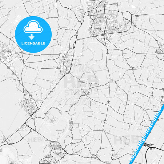 Bronckhorst, Netherlands light map with streetnames, citynames and districts