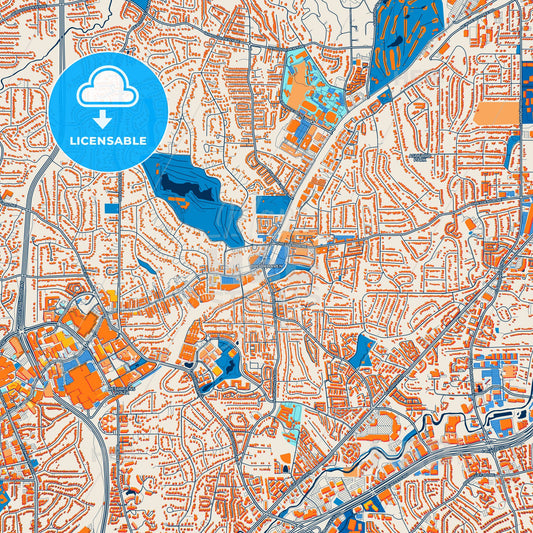 Colorful Brookhaven Street Map with Labels and Buildings