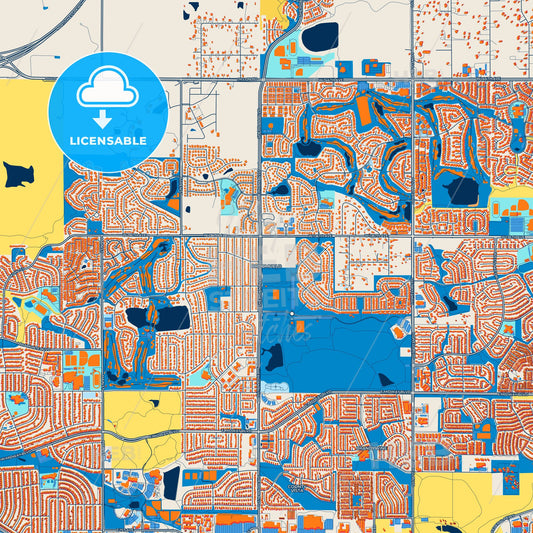 Colorful Broomfield Street Map with Labels and Buildings