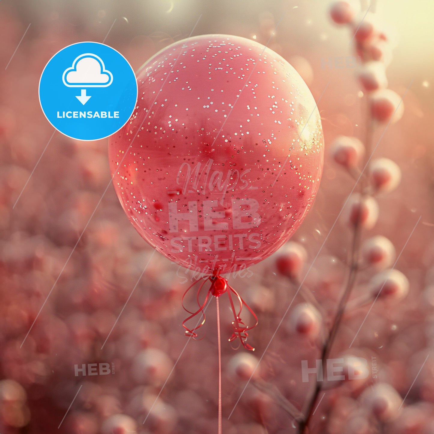 Bubblegum Bliss: A Sugary Fantasy - A pink balloon with a string