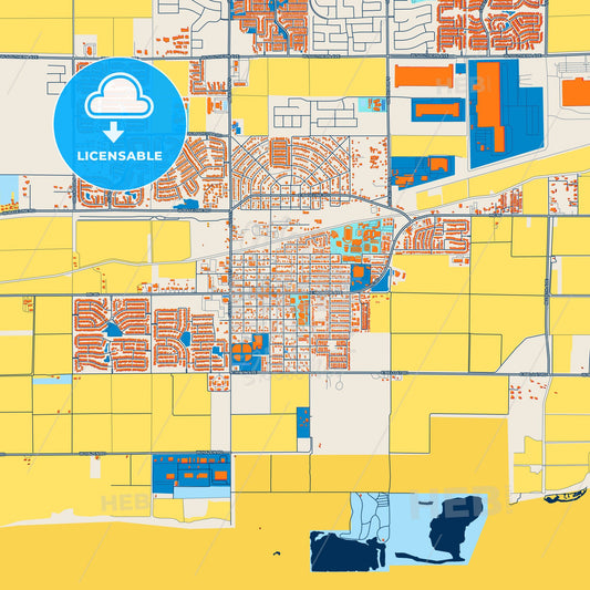 Colorful Buckeye Street Map with Labels and Buildings