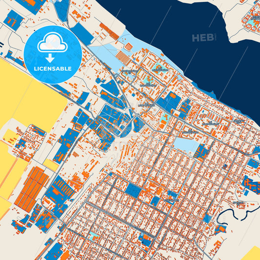 Colorful Budyonnovsk Street Map with Labels and Buildings