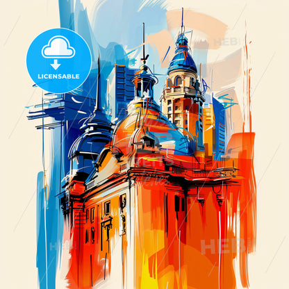 Vibrant Buenos Aires, Argentina - A Colorful Building With Towers