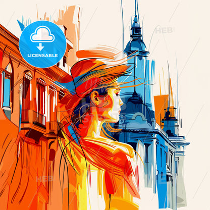 Vibrant Buenos Aires, Argentina - A Woman In A Hat