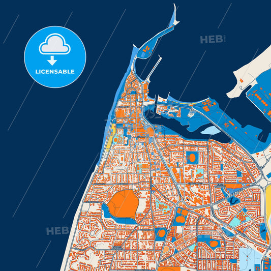 Colorful Bunbury Street Map with Labels and Buildings