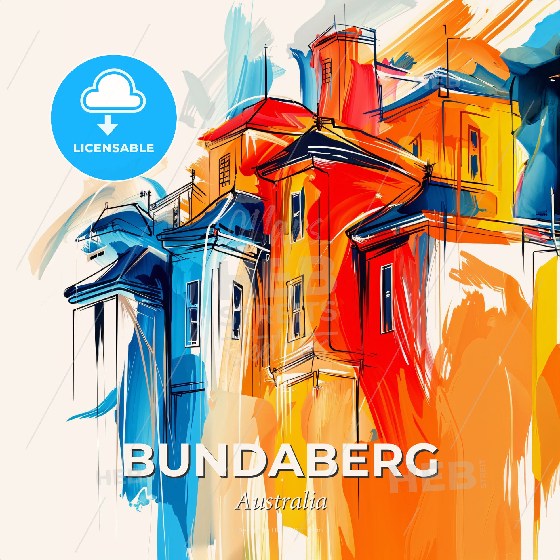 Vibrant Bundaberg, Australia - A Colorful Building With Many Windows - Square format print template