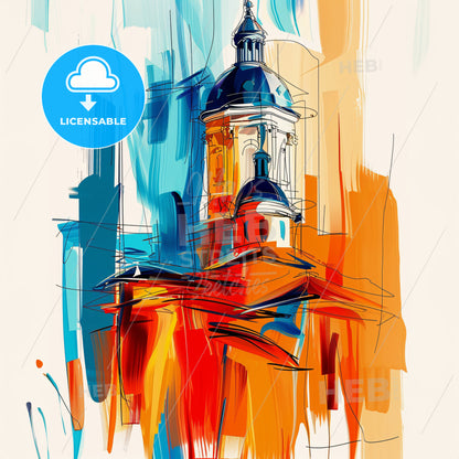 Vibrant Bundaberg, Australia - A Painting Of A Building With A Dome