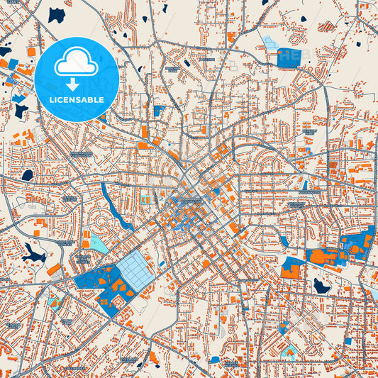 Colorful Burlington Street Map with Labels and Buildings
