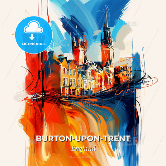 Vibrant Burton-Upon-Trent, England - A Painting Of A Building - Square format print template