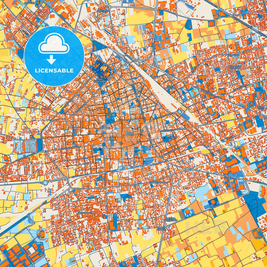 Colorful Busto Arsizio Street Map with Labels and Buildings