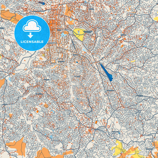 Colorful Butembo Street Map with Labels and Buildings