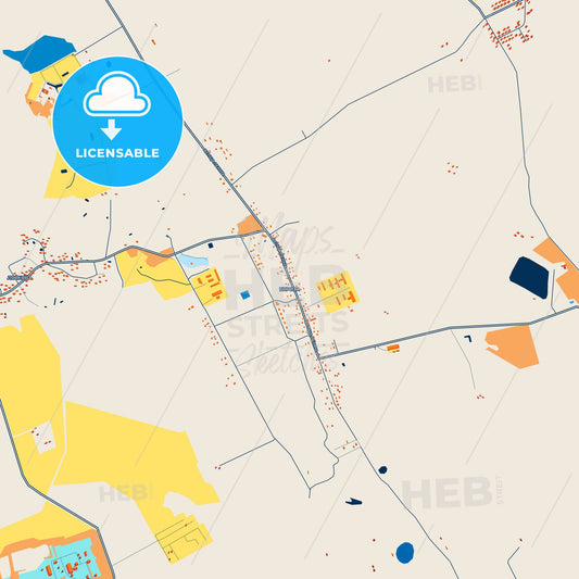Colorful Byaroza Street Map with Labels and Buildings