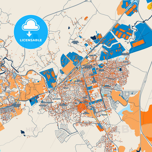 Colorful Cabo Street Map with Labels and Buildings
