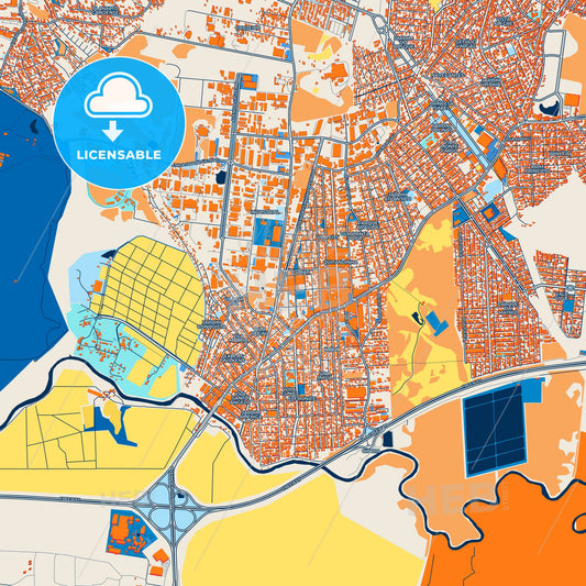 Colorful Cachoeirinha Street Map with Labels and Buildings
