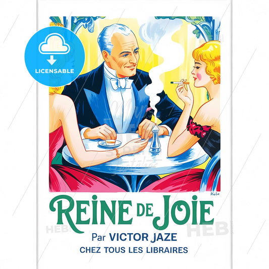 Café Elegance: Vintage Art Nouveau Poster of Parisian Soirée