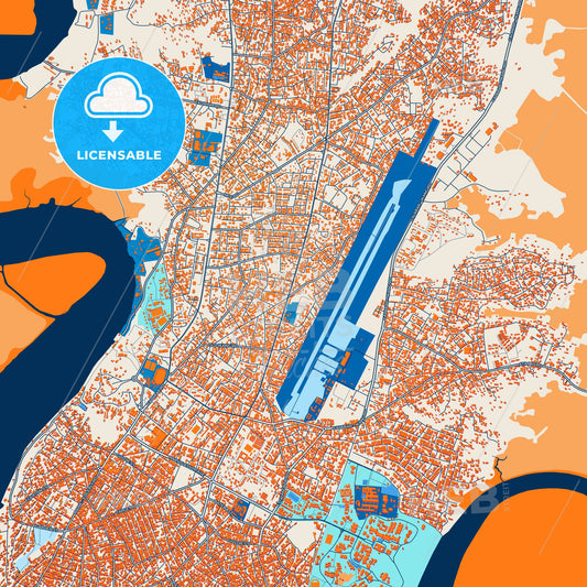 Colorful Calabar Street Map with Labels and Buildings