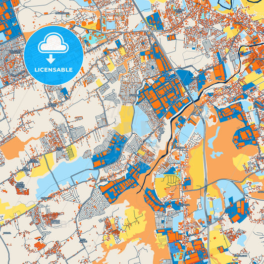 Colorful Calamba Street Map with Labels and Buildings