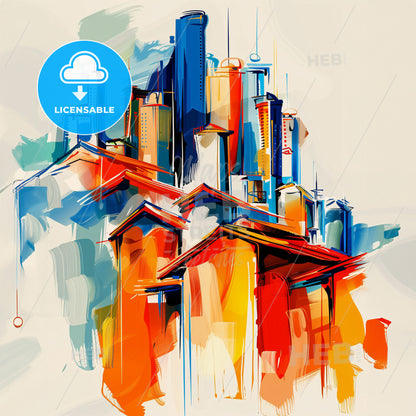 Vibrant Caloocan, Philippines - A Colorful Cityscape With Many Tall Buildings