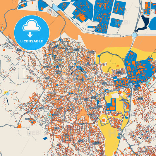 Colorful Camacari Street Map with Labels and Buildings