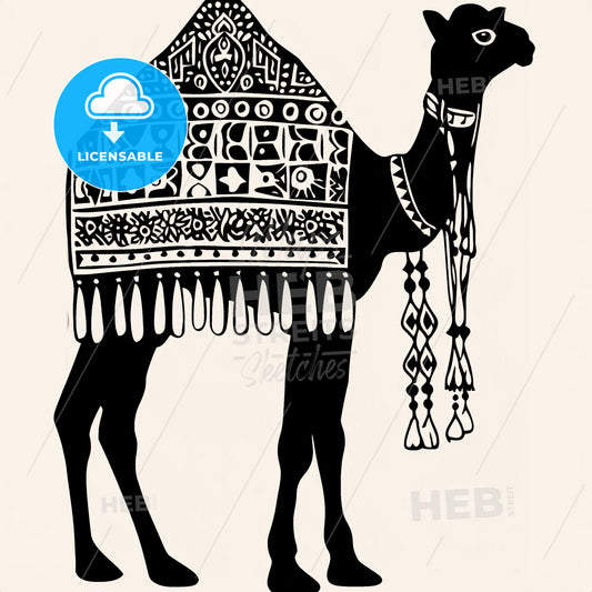 Camel - A Black And White Drawing Of A Camel