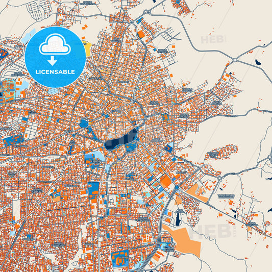 Colorful Campina Grande Street Map with Labels and Buildings
