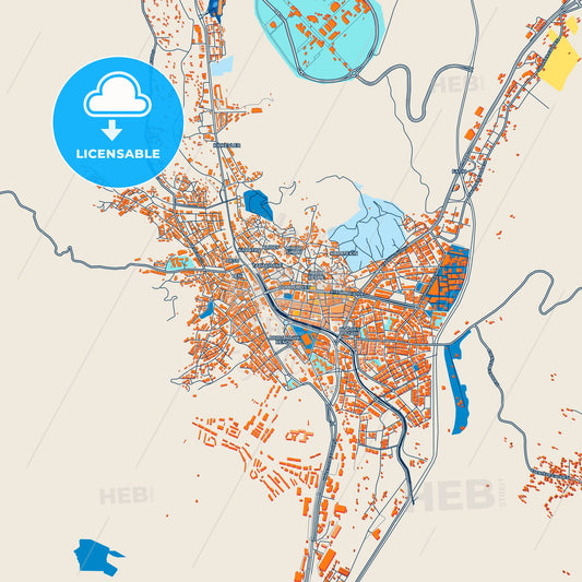 Colorful Çankırı Street Map with Labels and Buildings