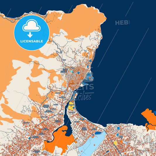 Colorful Cap-Haïtien Street Map with Labels and Buildings