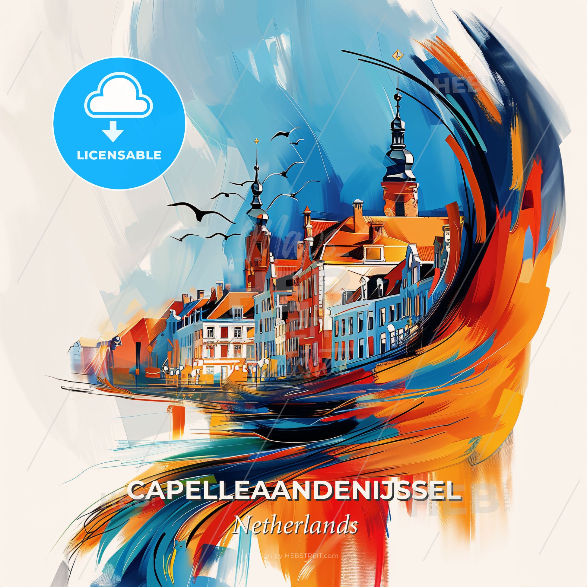 Vibrant Capelleaandenijssel, Netherlands - A Painting Of A City - Square format print template