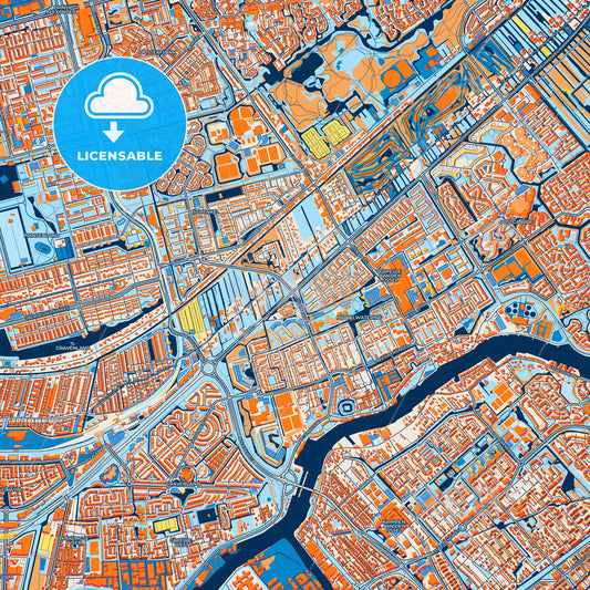 Colorful Capelle aan den IJssel Street Map with Labels and Buildings