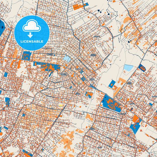 Colorful Capiata Street Map with Labels and Buildings