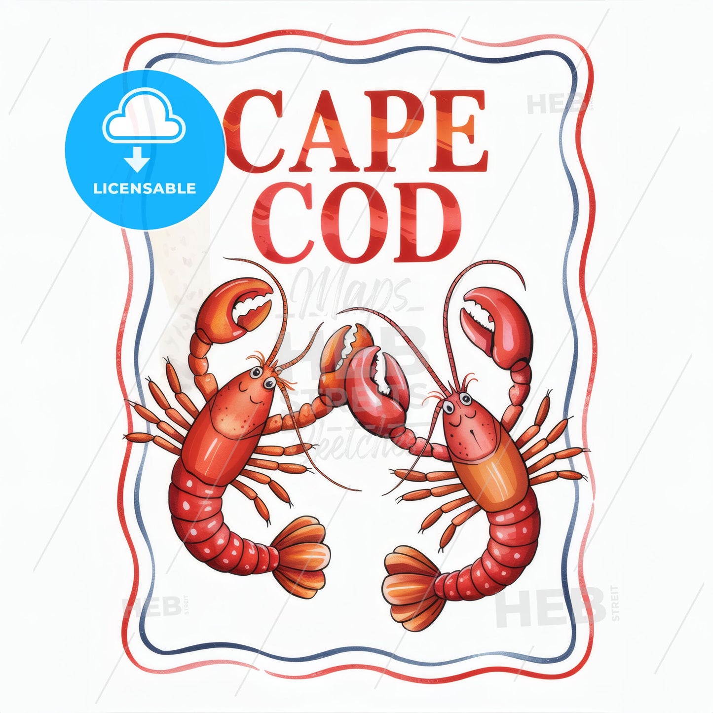 Captivating Cape Cod Lobsters: Elegant Watercolor Art for Coastal Charm