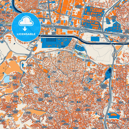Colorful Carapicuiba Street Map with Labels and Buildings