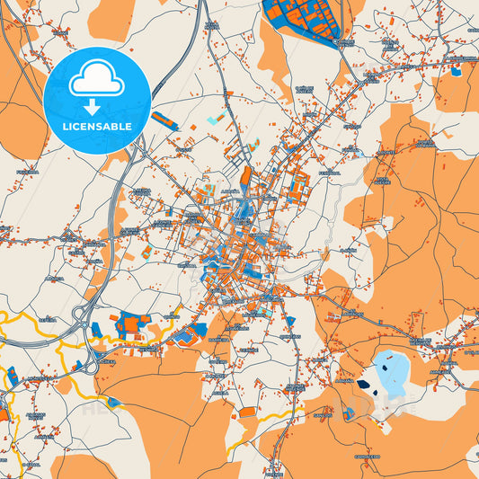 Colorful Carballo Street Map with Labels and Buildings