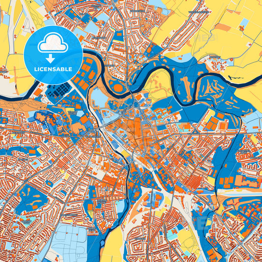 Colorful Carlisle Street Map with Labels and Buildings
