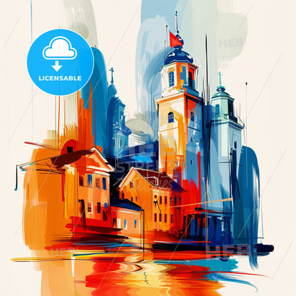 Vibrant Cary, North Carolina - A Painting Of A City