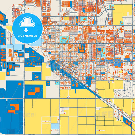Colorful Casa Grande Street Map with Labels and Buildings